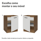 Balcão de Cozinha 60 cm 1 Porta (Sem Tampo) Rustic/Branco Agata Madesa