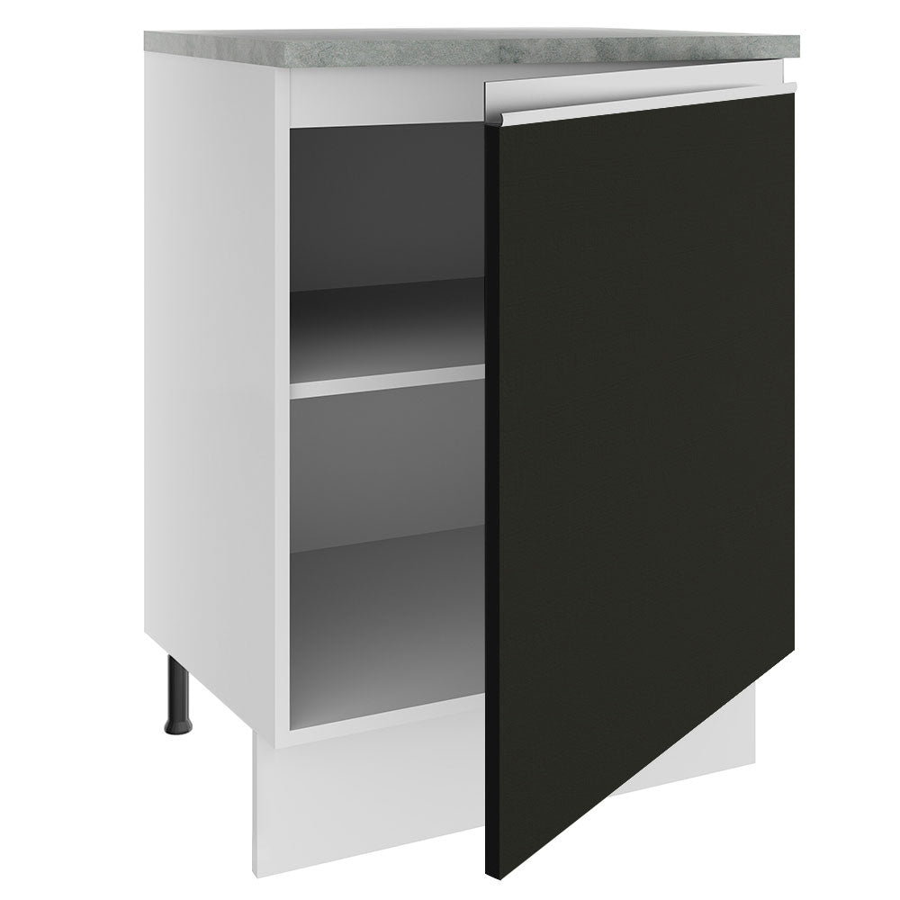 Balcão Madesa Glamy 60 cm 1 Porta Branco/Preto