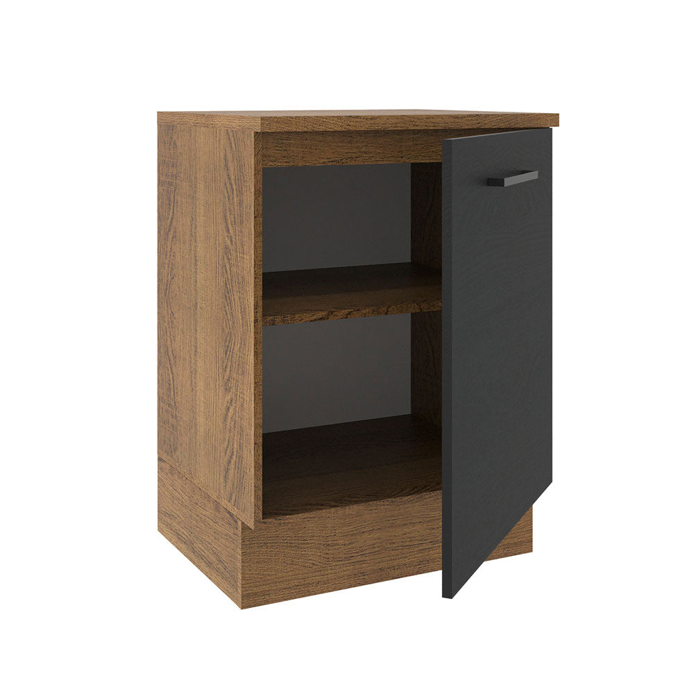 Balcão Madesa Agata 60 cm 1 Porta Rustic/Preto