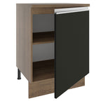 Balcão Madesa Glamy 60 cm 1 Porta Rustic/Preto