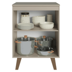 Balcão de Cozinha 60 cm 1 Porta Com Pés Crema Nice Madesa