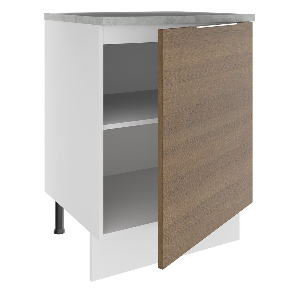 Balcão Madesa Stella 60 cm 1 Porta Branco/Rustic