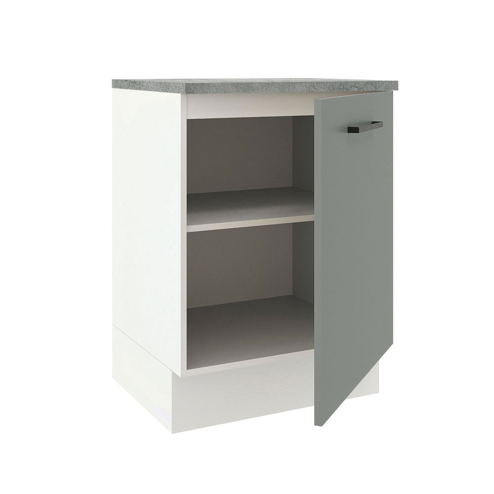 Balcão Madesa Agata 60 cm 1 Porta Branco/Cinza