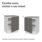 Balcão de Cozinha 60 cm 1 Porta Branco/Cinza Vik Madesa