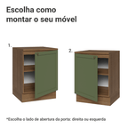 Balcão de Cozinha 60 cm 1 Porta Rustic/Verde Vik Madesa