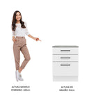 Balcão Madesa Agata 60 cm 3 Gavetas Branco