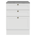 Balcão de Cozinha 60 cm 3 Gavetas Branco Vik Madesa