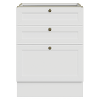 Balcão de Cozinha 60 cm 3 Gavetas (Sem Tampo) Branco Vik Madesa