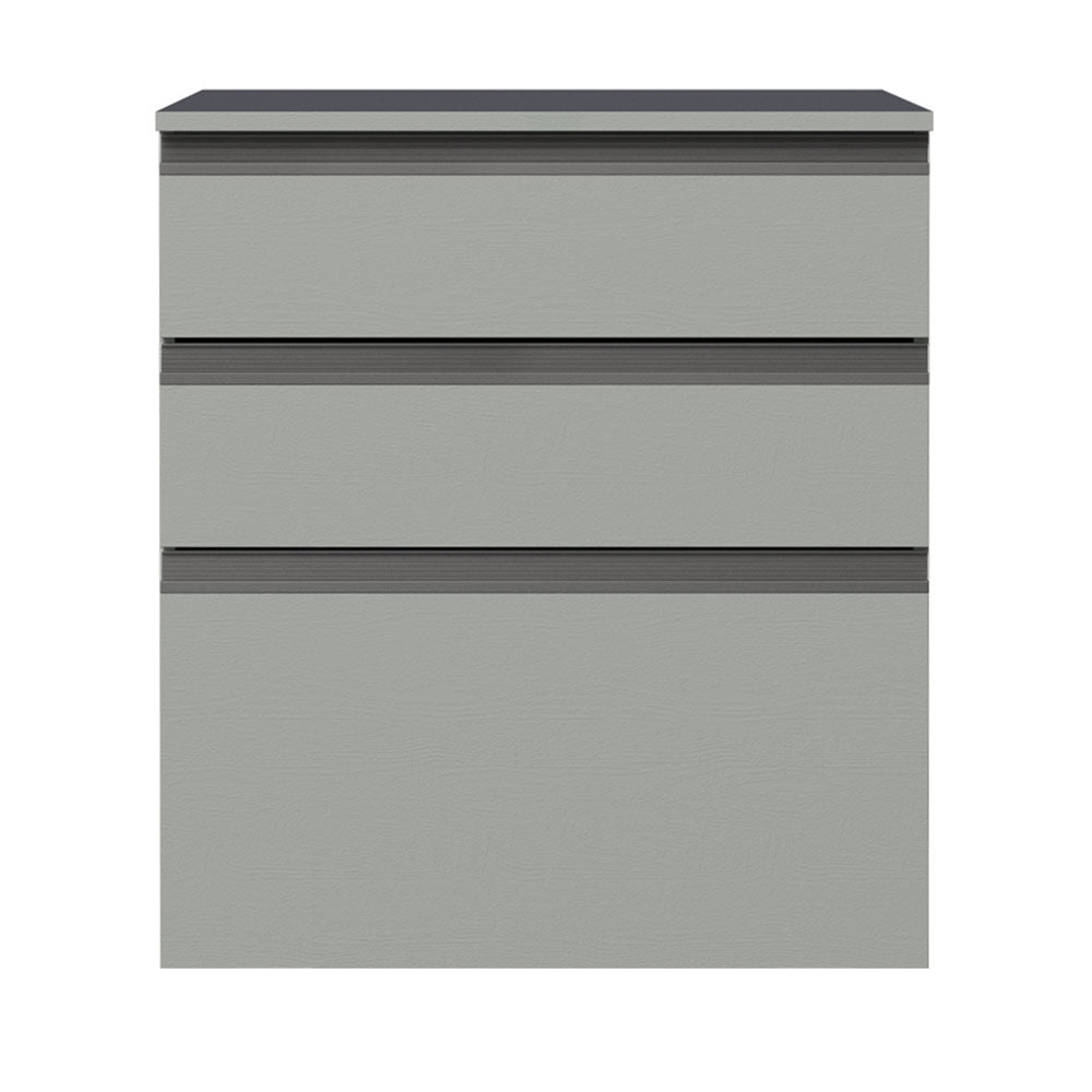 Balcão 60 cm 3 Gavetas Suspenso Cinza Nice Madesa