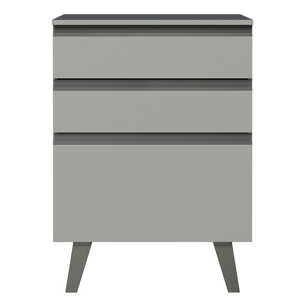 Balcão 60 cm 3 Gavetas Com Pés Cinza Nice Madesa