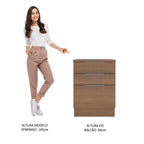 Balcão Madesa Stella 60 cm 3 Gavetas Rustic