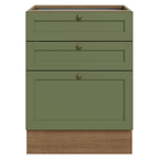 Balcão de Cozinha 60 cm 3 Gavetas (Sem Tampo) Rustic/Verde Vik Madesa