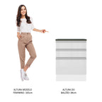 Balcão Madesa Acordes 100% MDF 60 cm 3 Gavetas Frentes Branco Brilho