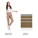 Balcão Madesa Acordes 100% MDF 60 cm 3 Gavetas Branco/Rustic