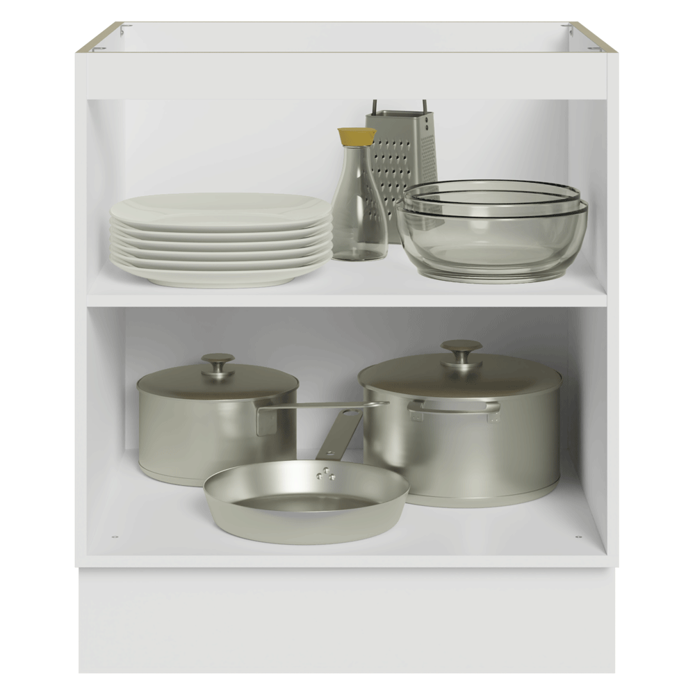 Balcão de Cozinha 70 cm 2 Portas (Sem Tampo) Branco/Crema Vik Madesa