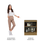 Balcão de Cozinha Madesa Stella 70 cm 2 Portas Rustic/Branco