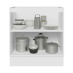 Balcão de Cozinha 70 cm 2 Portas (Sem Tampo) Branco/Preto Lux Madesa