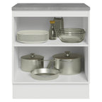 Balcão de Cozinha 70 cm 2 Portas Branco/Preto Vik Madesa