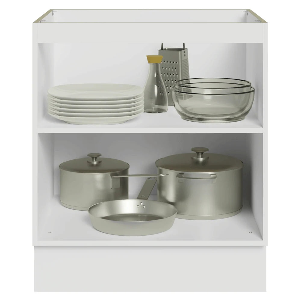 Balcão de Cozinha 70 cm 2 Portas (Sem Tampo) Branco/Preto Vik Madesa