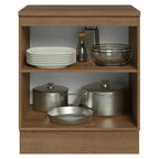 Balcão de Cozinha 70 cm 2 Portas Rustic/Preto Vik Madesa