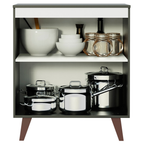 Balcão Madesa Reims 70 cm 2 Portas Preto