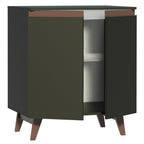 Balcão Madesa Reims 70 cm 2 Portas Preto