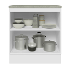 Balcão de Cozinha 70 cm 2 Portas Branco/Cinza Lux Madesa