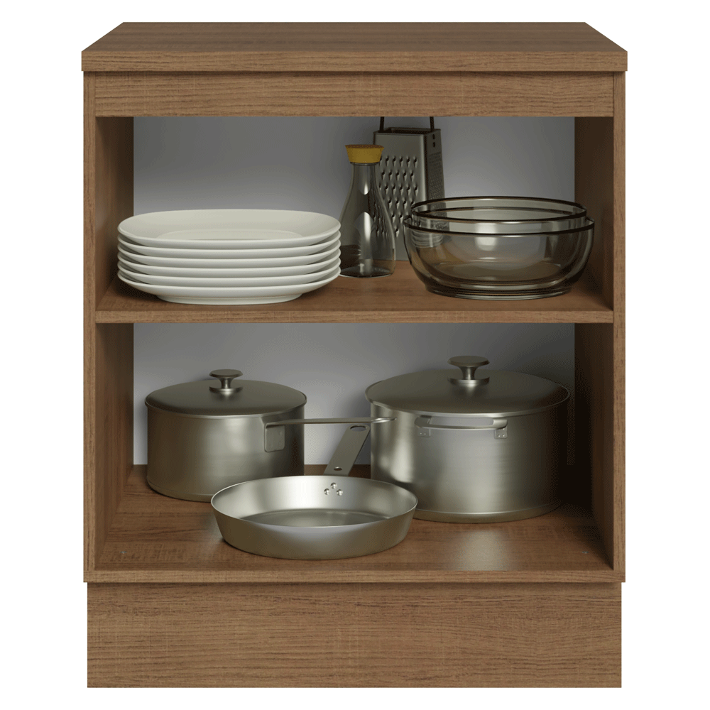 Balcão de Cozinha Madesa Agata 70 cm 2 Portas Rustic/Cinza