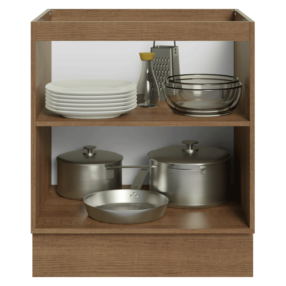 Balcão de Cozinha 70 cm 2 Portas (Sem Tampo) Rustic/Verde Vik Madesa
