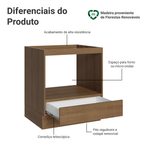Balcão para Forno/Micro-ondas 70 cm 1 Gaveta (Sem Tampo) Rustic Madesa
