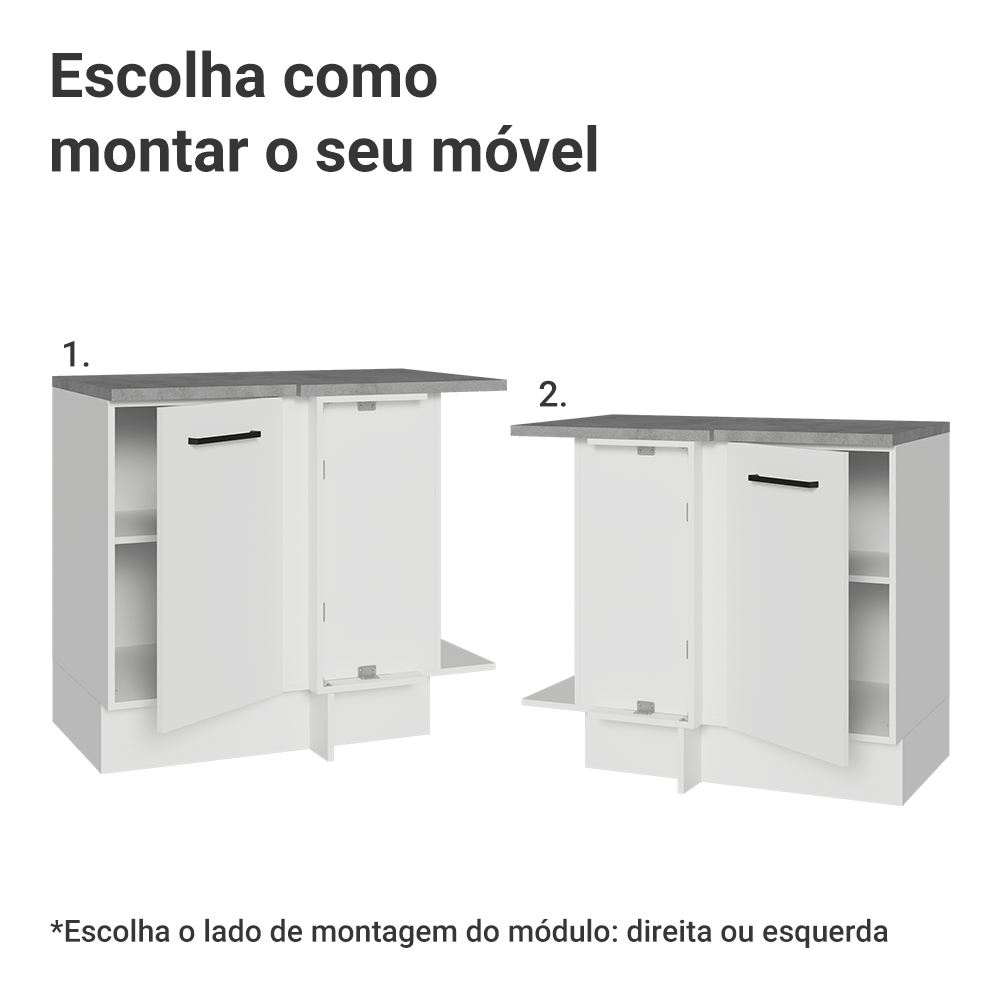 Balcão de Canto Madesa Agata 1 Porta Branco