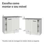Balcão de Canto Madesa Agata 1 Porta Branco