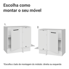 Balcão de Canto 1 Porta (Sem Tampo) Branco Agata Madesa