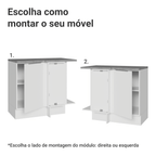 Balcão de Canto Madesa Stella 1 Porta Branco