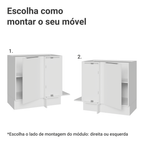Balcão de Canto 1 Porta (Sem Tampo) Branco Stella Madesa