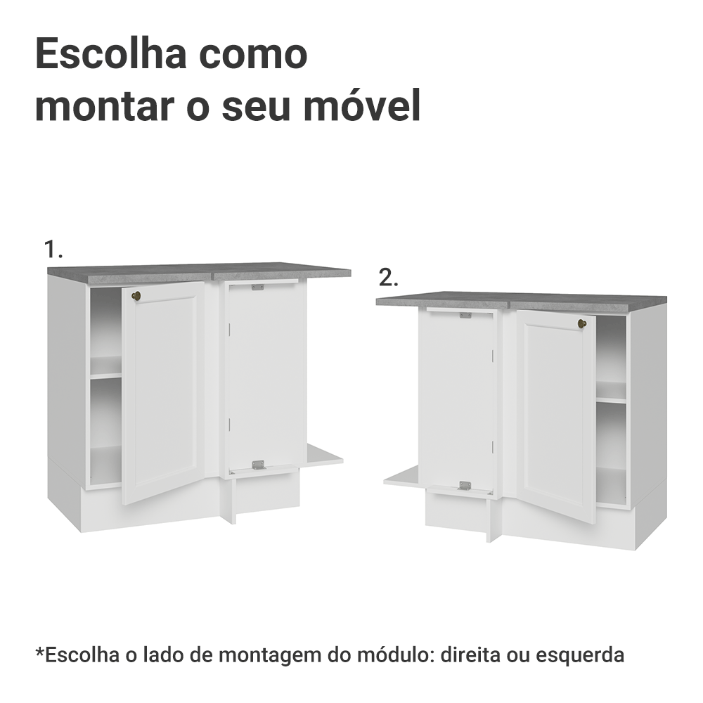 Balcão de Canto 1 Porta Branco Vik Madesa