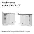 Balcão de Canto 1 Porta Branco Vik Madesa