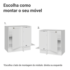 Balcão de Canto 1 Porta (Sem Tampo) Branco Vik Madesa