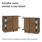 Balcão de Canto Madesa Glamy 1 Porta Rustic