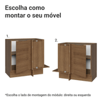 Balcão de Canto 1 Porta (Sem Tampo) Rustic Stella Madesa