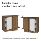 Balcão de Canto Madesa Glamy 1 Porta Rustic/Branco