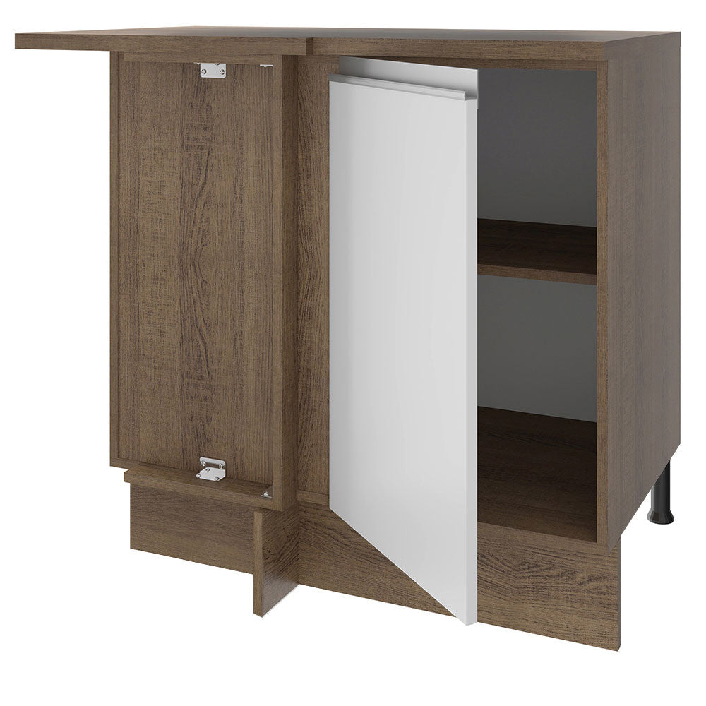Balcão de Canto Madesa Glamy 1 Porta Rustic/Branco