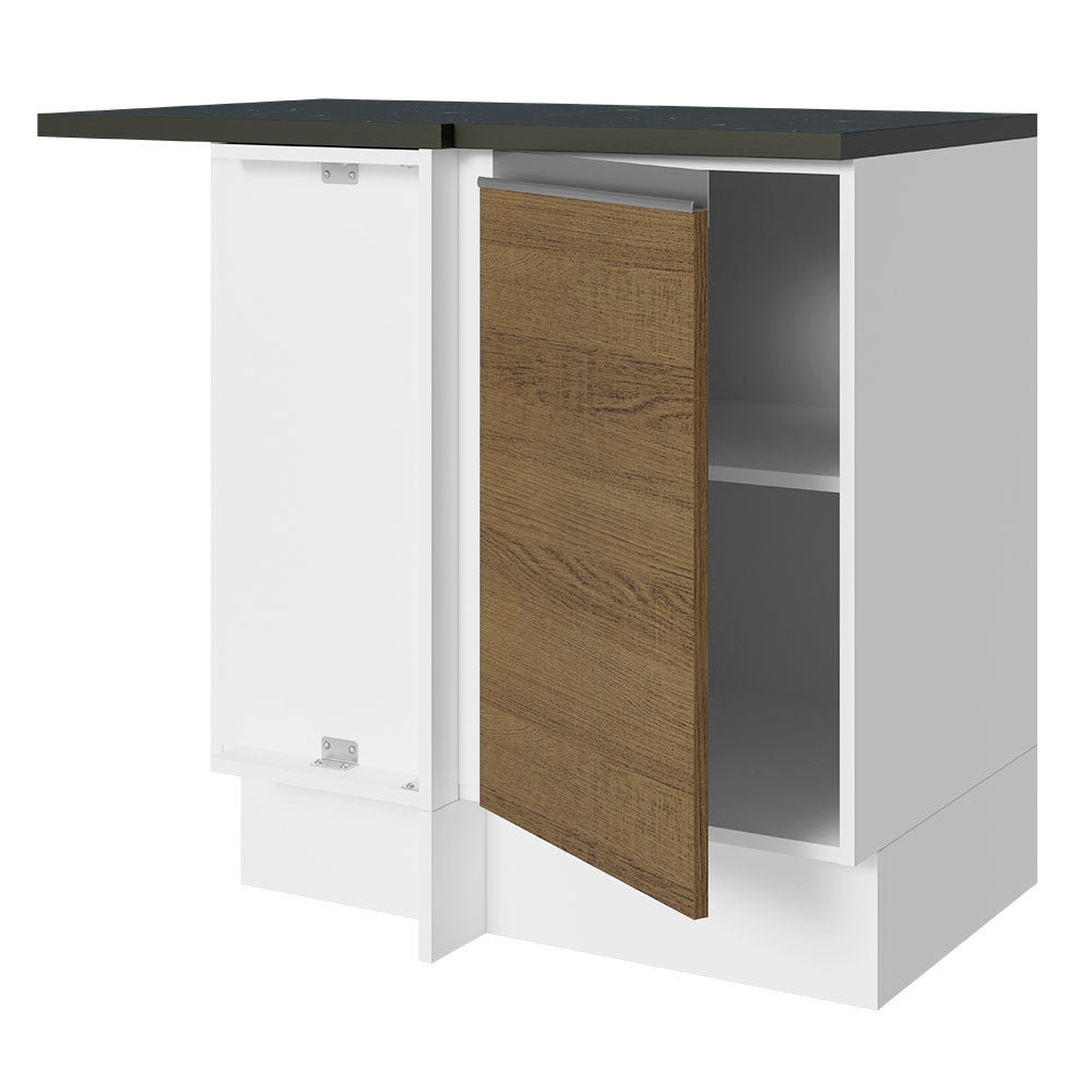 Balcão de Canto Madesa Acordes 100% MDF 1 Porta Branco/Rustic