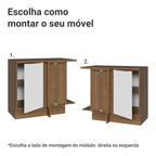 Balcão de Canto Madesa Stella 1 Porta Rustic/Branco