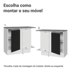 Balcão de Canto Madesa Glamy 1 Porta Branco/Preto