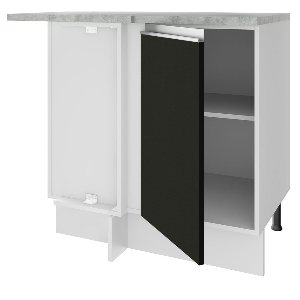 Balcão de Canto Madesa Glamy 1 Porta Branco/Preto