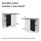 Balcão de Canto 1 Porta Branco/Preto Vik Madesa