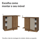 Balcão de Canto 1 Porta Rustic/Crema Vik Madesa