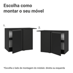 Balcão de Canto 1 Porta Suspenso Preto Nice Madesa