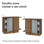 Balcão de Canto 1 Porta Rustic/Cinza Lux Madesa